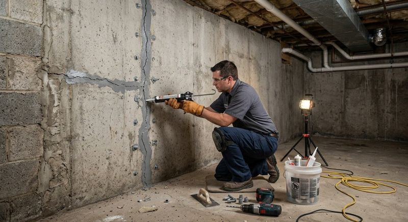Basement Crack Repair in Cheshire, CT