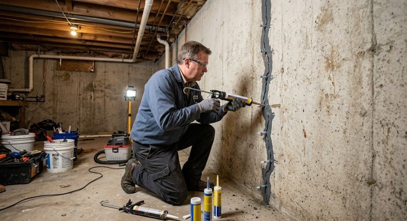 Basement Crack Repair in Cheshire, CT
