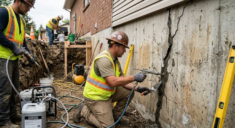 Cracked Foundation Repair in Oakville, CT
