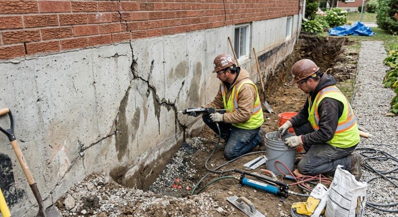 Cracked Foundation Repair in Plainville, CT
