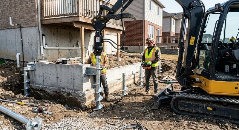 Helical Piers Installation in Cheshire, CT