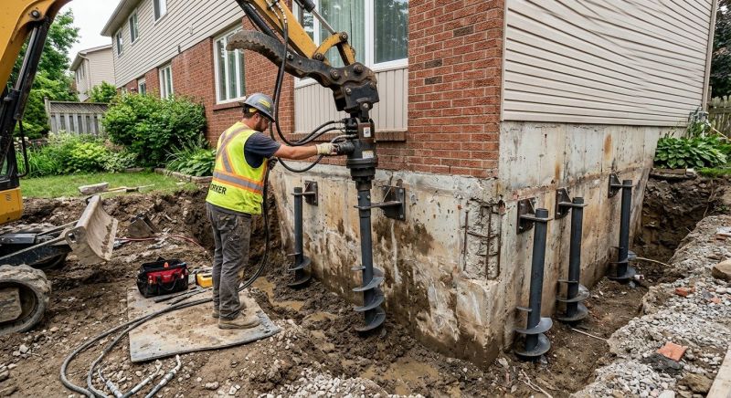 Helical Pile Installation in Cheshire, CT