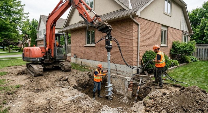 Helical Pile Installation in Cheshire, CT